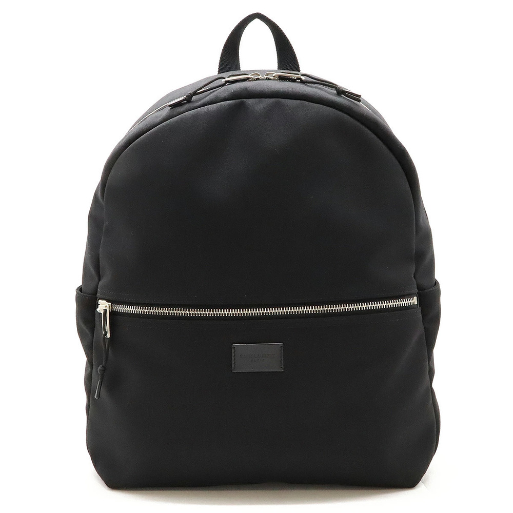 SAINT LAURENT PARIS YSL Yves Backpack Rucksack Canvas Leather Black